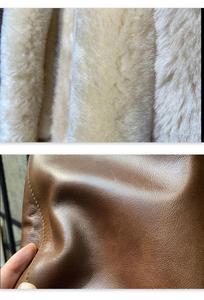 Chaqueta de piel sintética con cremallera de manga larga y solapa forrada de Sherpa gruesa para hombre, abrigo, prendas de vestir - Product Image 4