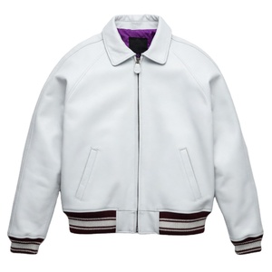 Custom applique <b>leather</b> bomber <b>jacket</b> designed for hip hop style made with waterproof breathable fabric suitable for winter wear - Product Image 1