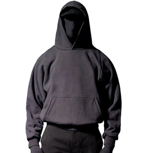 Men's High Quality Cotton French Terry Oversize Hoodie <b>Thick</b> <b>Fleece</b> Drop Shoulder Plain Dyed Customizable Design for Winter Use - Product Image 2