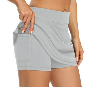 Jupe athlétique pour femme jupe d'entraînement taille haute avec short intérieur tissu extensible à séchage rapide pour la course à pied Tennis Golf et Fitness - Product Image 6