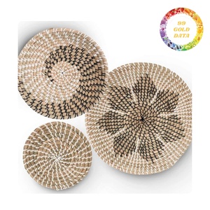 Plato colgante de algas marinas | Juego de 4 colgantes de pared tejidos Ideal para decoración del hogar | Origen de Vietnam - Product Image 2