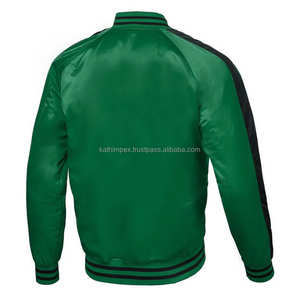 Wholesale Green Black Stylish <b>Lightweight</b> Breathable Satin Men's <b>Jackets</b> Ideal for Casual and Streetwear Bulk Order - Product Image 2