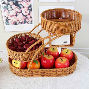 Plateau en rotin naturel durable pour la présentation des aliments et le réglage de la table - Product Image 1