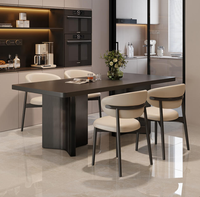 Table à manger pliante 2 places en marbre noir absolu de conception italienne, écologique, avec plateau épais, mobilier moderne pour la maison