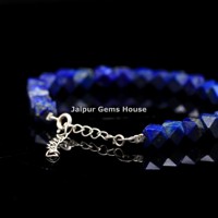 Nouveau Bracelet Tendance en Lapis Lazuli Naturel Facetté en Forme d'Étoile 5mm-6mm Longueur Personnalisable Bijoux en Cristal de Guérison Janvier
