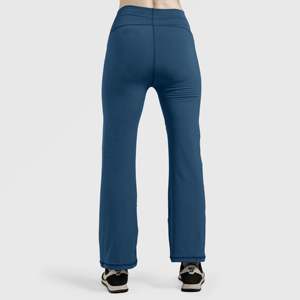 Pantalon slim pour femme Phoenix en bleu sarcelle taille XL, pantalon évasé respirant en tissu tissé, décoration à rayures brodées, style décontracté pour l'été - Product Image 3