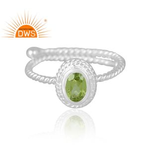 แหวนพลอยเพอริดอตธรรมชาติทำจากเงินสเตอริง925ขายดีล่าสุดเครื่องประดับตามสั่งสำหรับเป็นของขวัญสำหรับผู้หญิง - Product Image 3