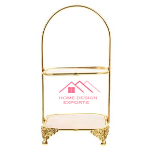 ชุดขาตั้งสำหรับวางกลางโต๊ะสำหรับตกแต่งงานแต่งงานทำจากโลหะสีทอง - Product Image 1