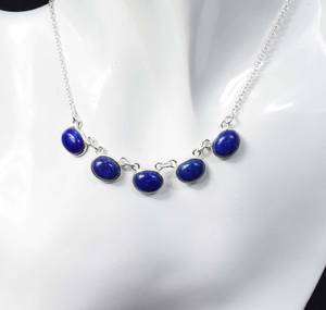 Lapis Lazuli Sterling Silver Necklace Handmade Oval Gemstone December Birthstone Jewelry Gifts Women - Product Image 6