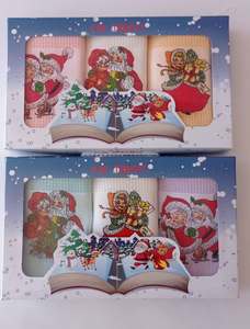 Ensemble de torchons de cuisine en coton brodés, style populaire pour la rentrée scolaire, motifs Père Noël et Mère Noël, décorations thématiques rouge, vert, blanc, Istanbul - Product Image 2
