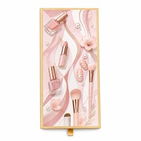 Boîte à tiroir rose doré pour emballage d'ongles press-on, boîte cadeau cosmétique avec poignée en ruban