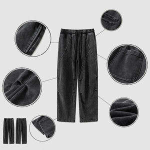 Pantalones Joggers de Punto Lavado para Hombre, Otoño/Invierno 2026, Estilo Urbano, Corte Holgado Informal, Pierna Recta Básica, Tejido Grueso - Product Image 4