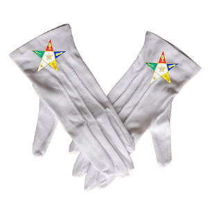 Masonic Regalia Guantes OES de algodón blanco con diferentes emblemas masónicos Kit de 12 pares-HSE - Product Image 5