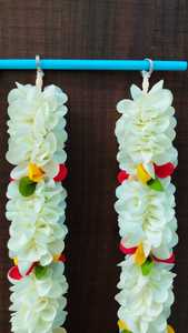 Vente en gros guirlande de fleurs indiennes du sud en tissu pour décoration de cadeaux de mariage indiens artificiels cordes pour décoration indienne - Product Image 4