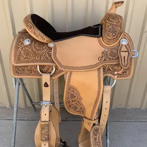 High Quality Western Full Grain Leather Saddle comfortable for both rider and horse English horse racing products from India