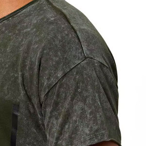 Camisetas lavadas con ácido informales para hombres de alta calidad Diseño de manga corta personalizado con el último estilo de color sólido - Product Image 6