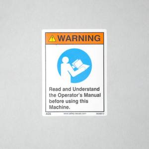 Etiqueta Adhesiva de Advertencia del Manual del Operador M26, Leer y Comprender, Uso Industrial, Entrenamiento, Cumplimiento, Resistente al Agua y al Calor - Product Image 4