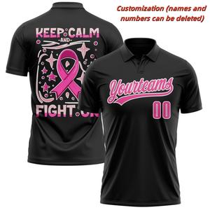 Customized Name 3D Printed <b>Pink</b> for <b>Polo</b> <b>Shirt</b> Men Women's XL Summer Casual Button Tee Short Sleeves - Product Image 2