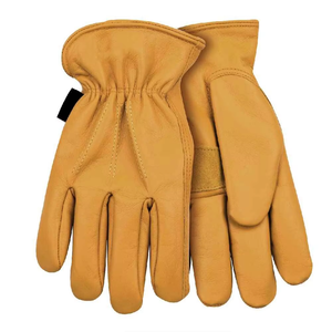Gants d'hiver en cuir pour homme en véritable peau de mouton, doublure entièrement en polaire, longs et élégants - Product Image 1