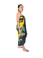 Robe de bain grande taille DK peinte à la main à motifs floraux, dos nu, 100 % rayonne respirante et séchage rapide pour femme