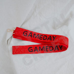 Correas de bolso de cuentas de semillas de oro blanco personalizadas Correa de monedero con cuentas de moda para el día del juego para bolsos - Product Image 1