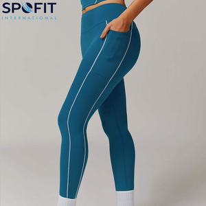 Nouvelle conception de vêtements de sport écologiques, ensemble de yoga 2 pièces, couleur unie, séchage rapide, respirant, soutien-gorge de sport et leggings pour femmes, pour la salle de sport et le fitness - Product Image 6