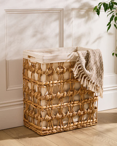 Panier rond élégant écologique en rotin tissé à la main avec couvercle stockage polyvalent organisant des articles ménagers améliorant votre espace - Product Image 2