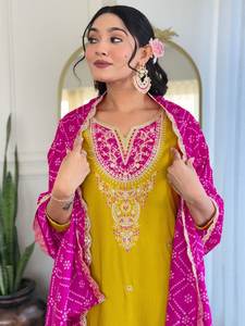 NUEVA LLEGADA Conjunto Salwar Kameez moderno para mujer con bordado de trabajo pesado y diseño Reversible para ocasiones de fiesta - Product Image 4