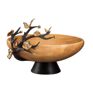 Bol de pièce maîtresse décoratif en métal au design unique de branche Bol à salade en bois élégant fabriqué à la main pour votre table à manger - Product Image 3