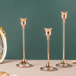 Bougeoir conique en métal Design à la mode cuivre et noir parfait pour la maison et les bougeoirs décoratifs de Noël - Product Image 5