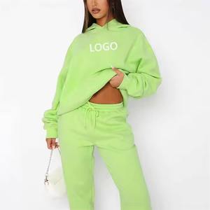 Conjunto personalizado de Sudadera con capucha de diseñador para mujer, chándal personalizado para damas, chándal 450 Gsm - Product Image 4