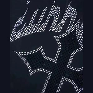 Premium 400GSM Men's Rhinestone Hoodie with Acid Wash and Oversize Zipper Custom Rhinestone Hoodie - Product Image 5