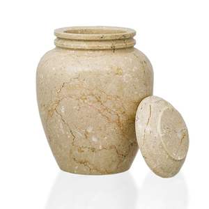 Urna Funeraria de Mármol Aluvial One World Memorials, Capacidad para 20 Pulgadas Cúbicas de Cenizas, Color Blanco Crema - Product Image 2