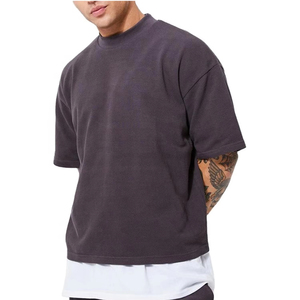 2025 nueva ropa de moda precio barato hombres lavado ácido camiseta para adultos Top Ranking producto hombres camiseta desgastada - Product Image 1