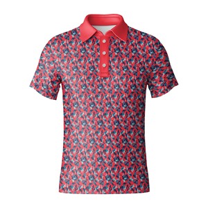 Custom Golf Polo Shirt for Men Sublimation Printed Stretch Fabric Lightweight Performance Polo - Product Image 3