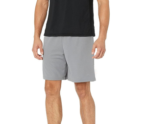 Men's 100% Polyester Double <b>Layer</b> Gym Mesh Shorts Solid Color Breathable Quick Dry Windproof <b>Mid</b> Waist Drawstring Closure High - Product Image 1