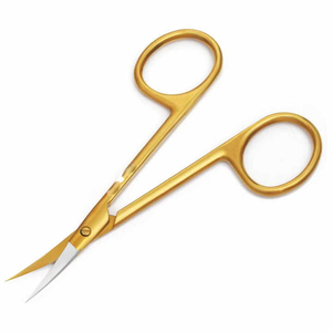 Tijeras curvas para cutículas, tijeras de manicura de acero inoxidable, tijeras curvas rectas extra puntiagudas - Product Image 1
