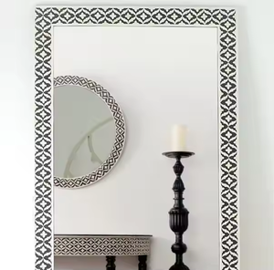 Hand-Crafted Bone and MOP Inlay <b>Wall</b> <b>Mirror</b> Resin-Inlaid Bone Chipset in Multiple Custom Colors for Decorative Purpose - Product Image 5
