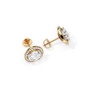 Boucle d'oreille diamant Moissanite Halo coupe ronde CVD/HPHT boucle d'oreille diamant breloque diamant blanc boucle d'oreille Antique femme bijoux - Product Image 2