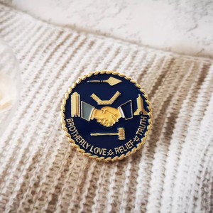 Custom Lapel <b>Pin</b> Badge with logo Gold Magnetic Back Masonic Art <b>Metal</b> Crafts ronpex - Product Image 6