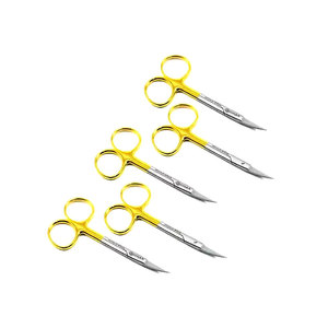 Lot de 5 ciseaux à iris incurvés/droits TC SuperCut ciseaux fins pour incisions fines 28mm lames longueur 125mm acier inoxydable allemand - Product Image 1