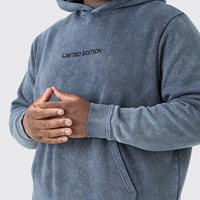 Survêtement surdimensionné 100% coton éponge lavé à l'acide pour hommes ensemble pantalon de survêtement et sweat à capuche évasé empilés bas actifs