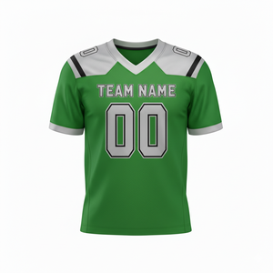 Maillots de football américain personnalisés pour adultes, manches courtes, respirants, option grande taille, 100 % polyester, col en V - Product Image 3