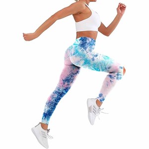 Collants Fitness Legging Femmes Avec Logo Personnalisé Fitness Pantalon Sans Couture Yoga Leggings Dye Yoga Leggings Marbre Fabriqué par Robe Sports - Product Image 3