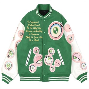 OEM personalizado Vintage Letterman Varsity chaqueta de los hombres de alta calidad de cuero personalizado manga Chenille bordado con capucha Bomber Plus tamaño - Product Image 5
