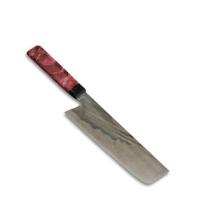 Cuchillo de Chef Nakiri de Acero de Damasco Hecho a Mano con Mango de Resina y Madera Preciosa, el Mejor Regalo para Mamá - Product Image 1
