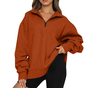 New Women's Long <b>Sleeve</b> Fleece Lined Hoodies Winter Workout Pullover Tops with Thumb Hole <b>Short</b> Crop Half Zip <b>Sweatshirt</b> - Product Image 1