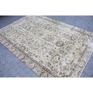 พรมวินเทจขนาดใหญ่ 6.1x8.9 ฟุต (187x272 ซม.) พรมลายแอ็บสแตรกสีน้ำตาลสไตล์ตุรกี - Product Image 2