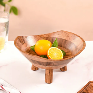 <b>Small</b> wooden fruit salad <b>bowl</b>. Perfect for individual servings, eco-conscious dining. Available at wholesale prices. - Product Image 2