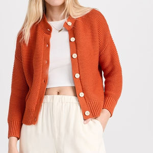 Cárdigan informal personalizado bordado de punto Varsity Cardigan suéter hombres prendas de punto uniforme Jacquard cuello cárdigan de punto - Product Image 3